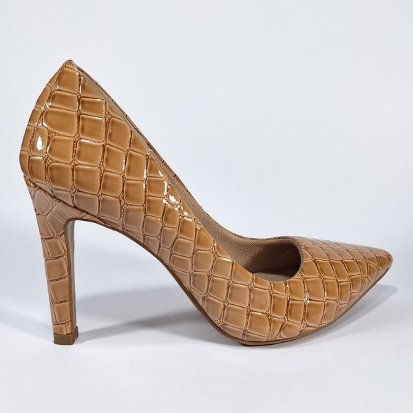 SCARPIN CROCO MARROM